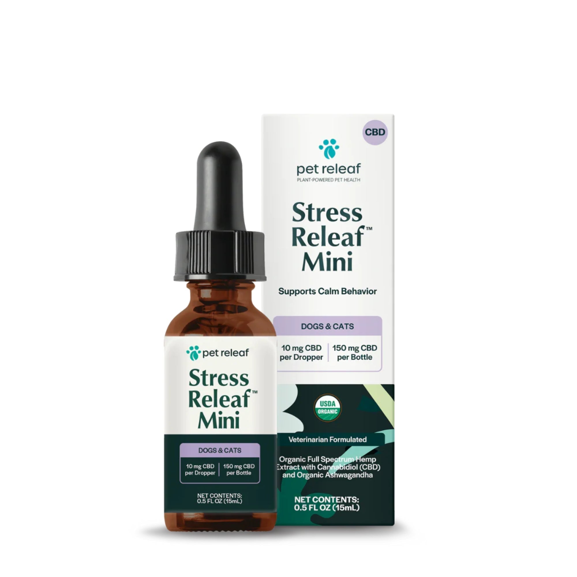 Pet Relief Stress Releaf Mini 150 Organic CBD Oil Dog/Cat
