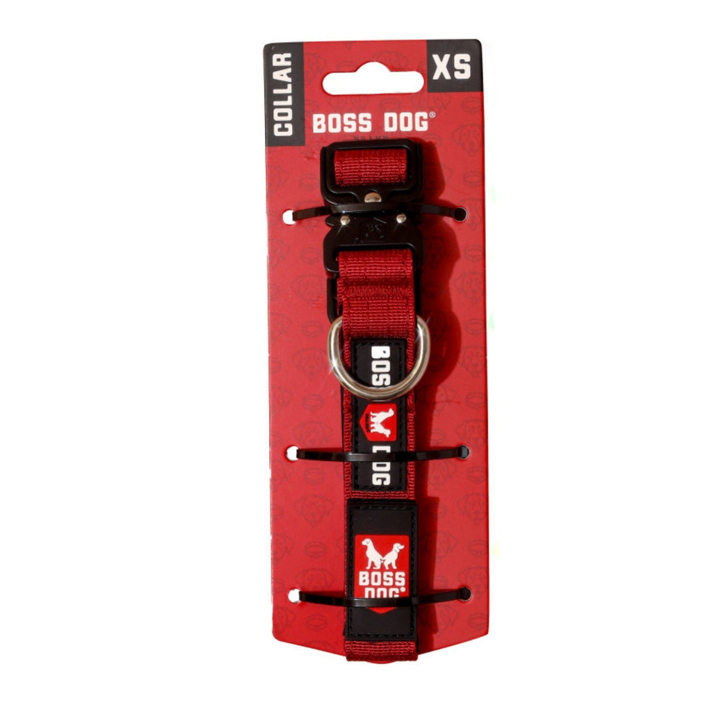 Boss Dog Tactical Adjustable Dog Collar Red, 1ea/XS, 11-14in.