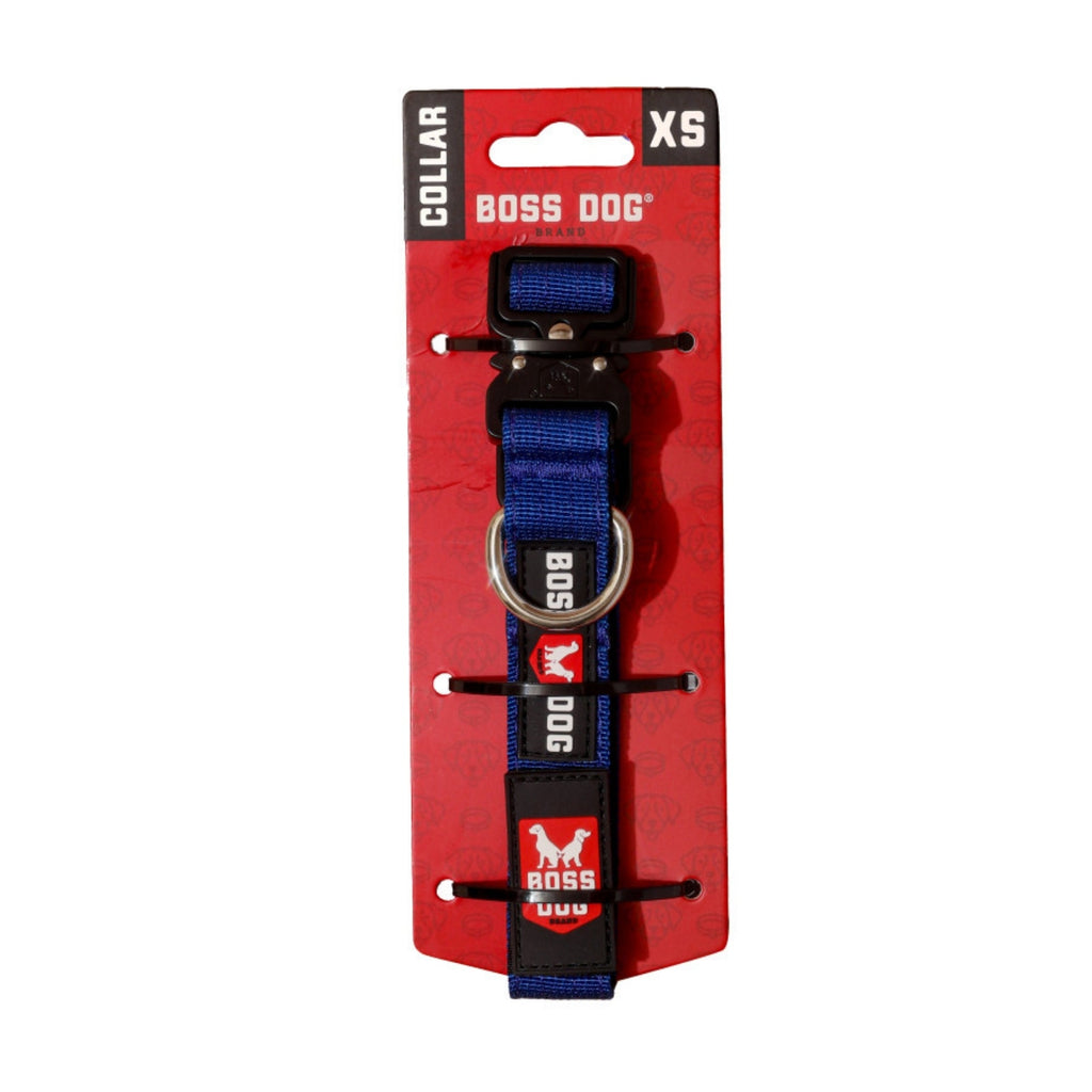 Boss Dog Tactical Adjustable Dog Collar Blue, 1ea/XS, 11-14in.