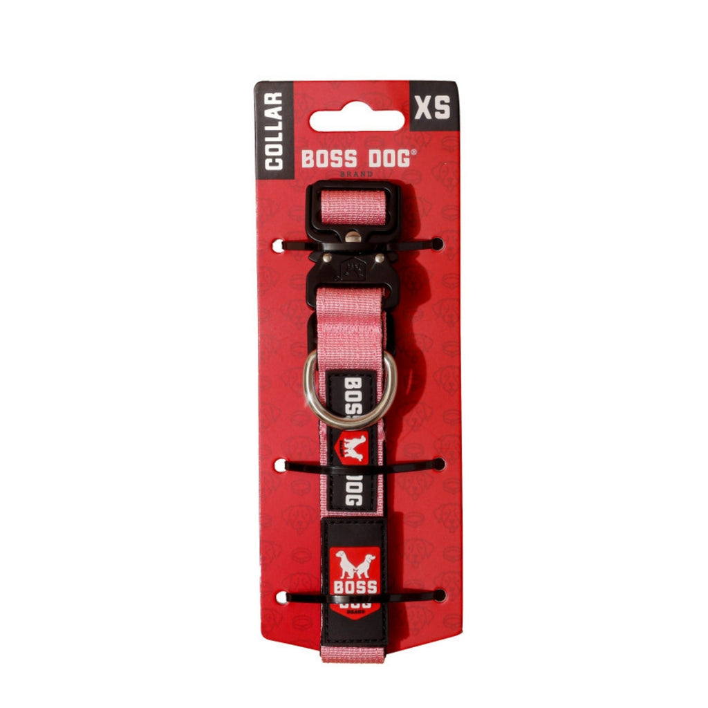 Boss Dog Tactical Adjustable Dog Collar Pink, 1ea/XS, 11-14in.