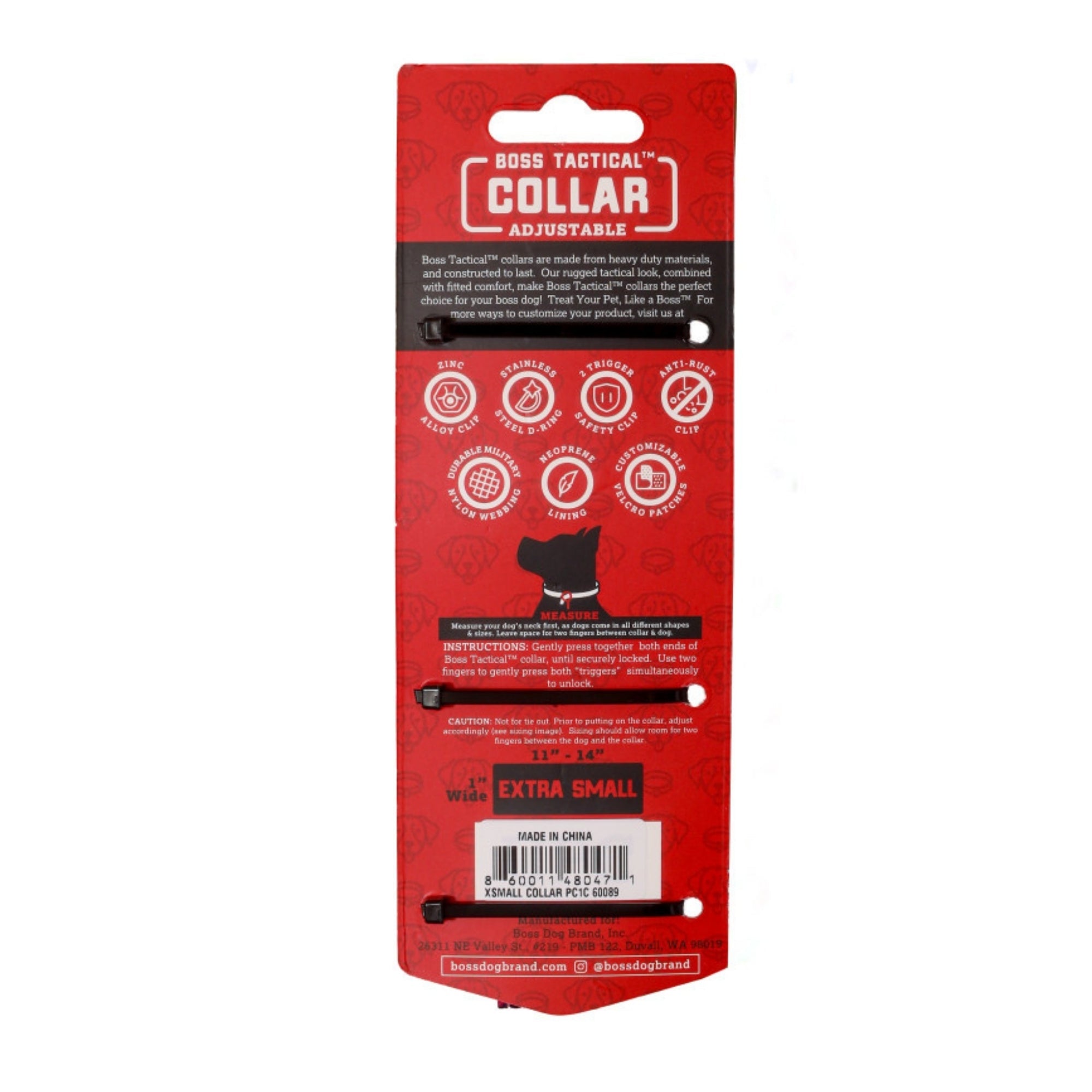 Boss Dog Tactical Adjustable Dog Collar Pink Camo, 1ea/XS, 11-14in.