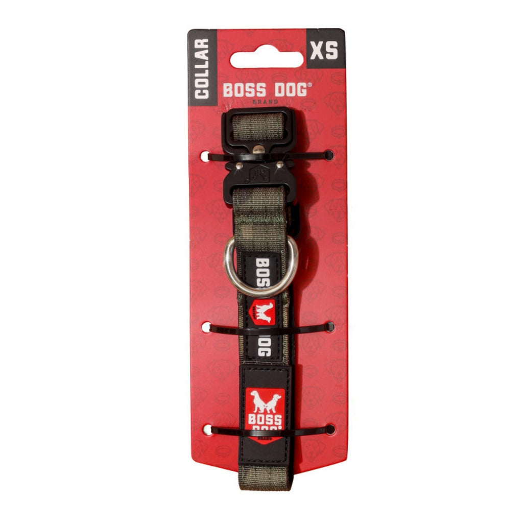 Boss Dog Tactical Adjustable Dog Collar Green Camo, 1ea/XS, 11-14in.