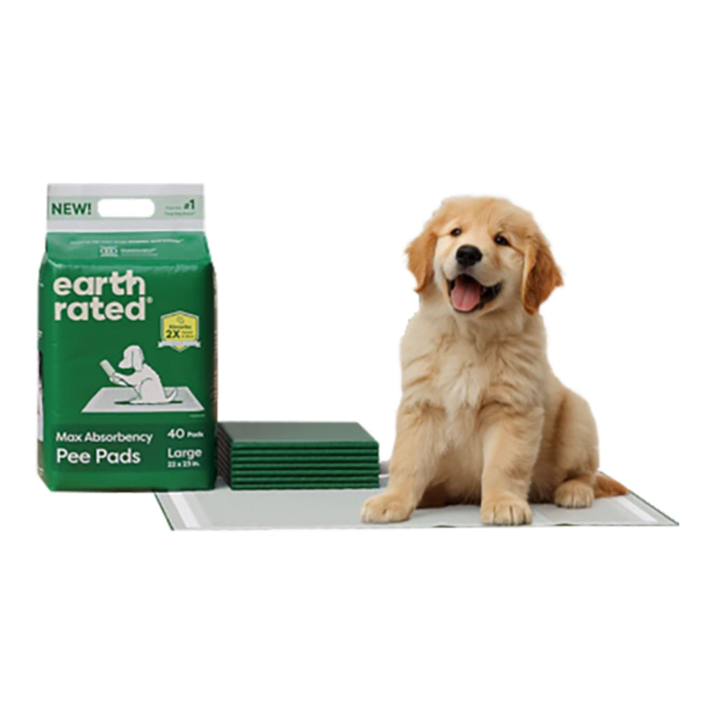Earth Rated Dog Max Absorbency Puppy Pee Pads Large 22” X 23” - 30 Count