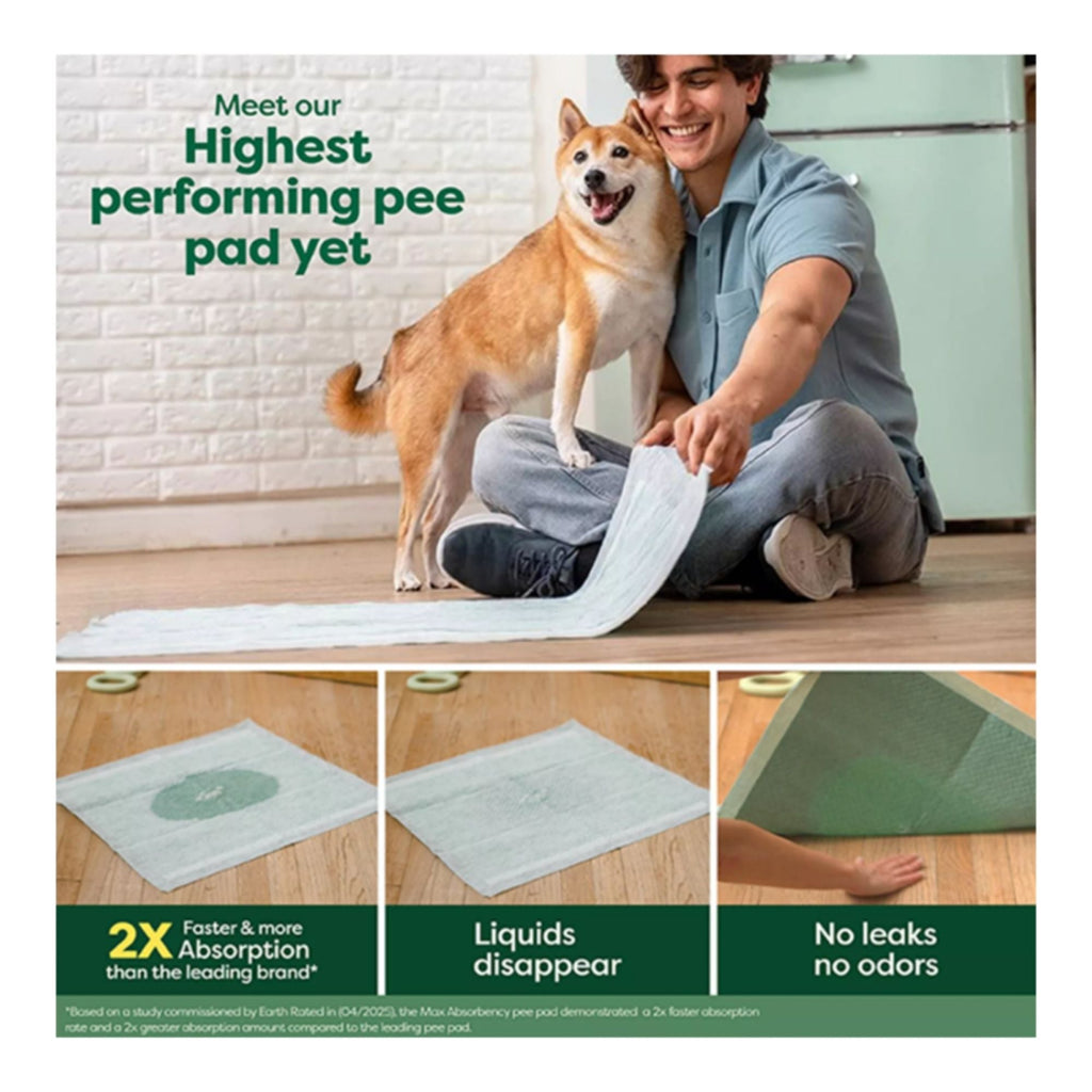 Earth Rated Dog Max Absorbency Puppy Pee Pads Extra Large 28” X 34” - 25 Count