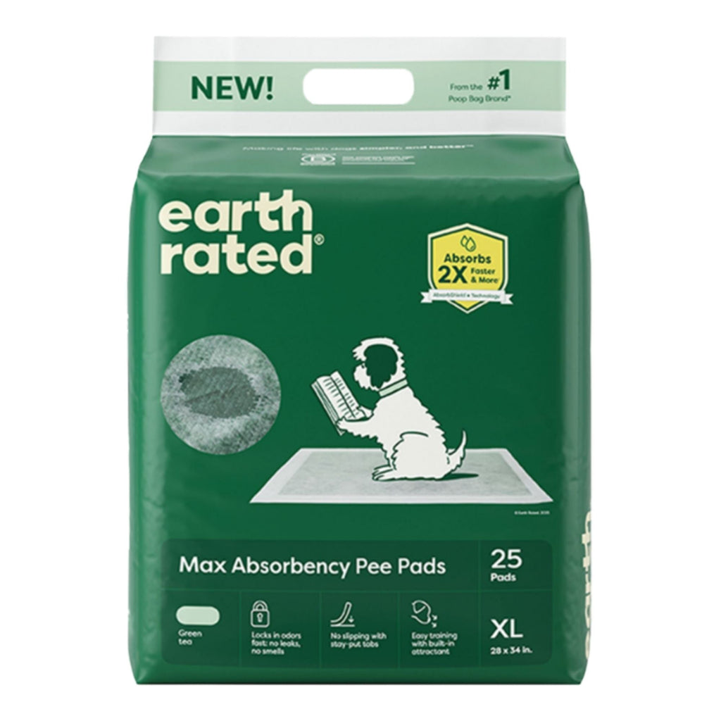 Earth Rated Dog Max Absorbency Puppy Pee Pads Extra Large 28” X 34” - 25 Count