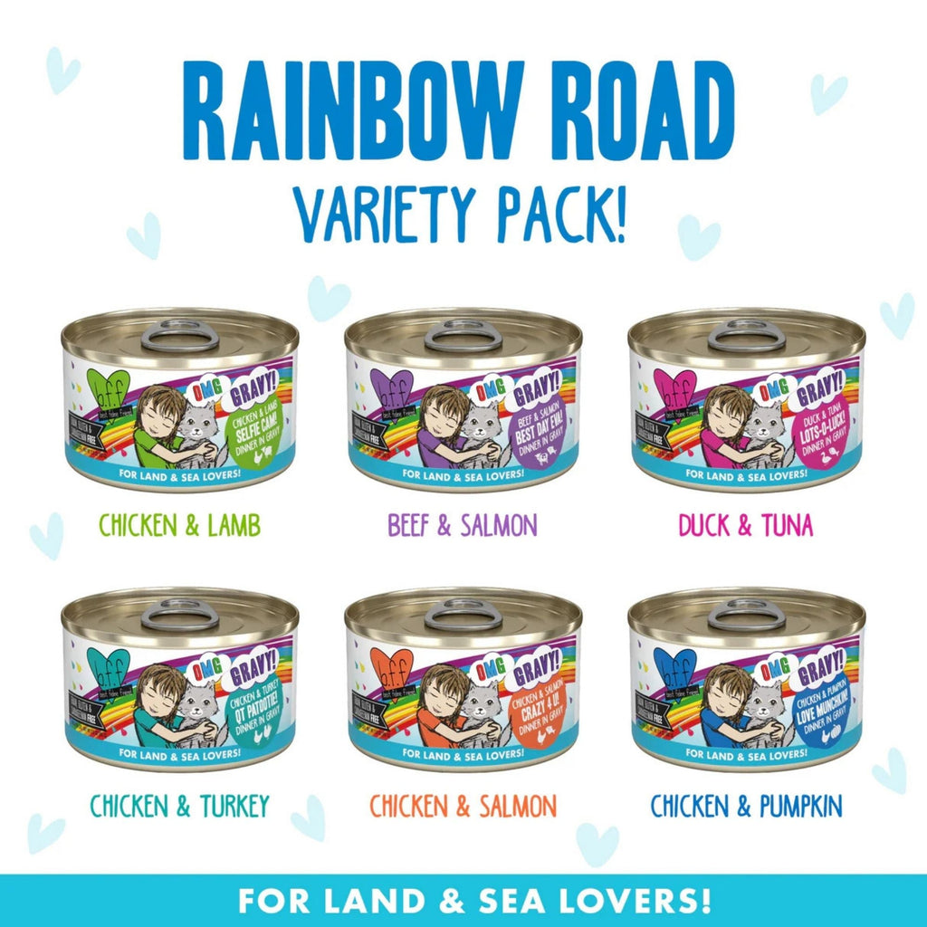 BFF Cat Omg Rainbow Road Variety Pack 2.8oz.(Case of 12)