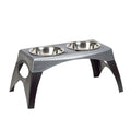 Bergan Stormcloud Elevated Feeder 2 Dog Bowl Black; Grey Large