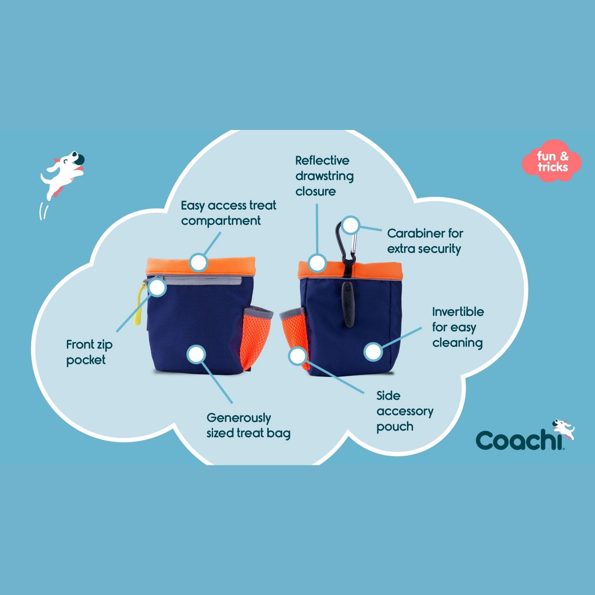 Coachi Train & Treat Bag With Draw String Closure Blue/Navy Regular