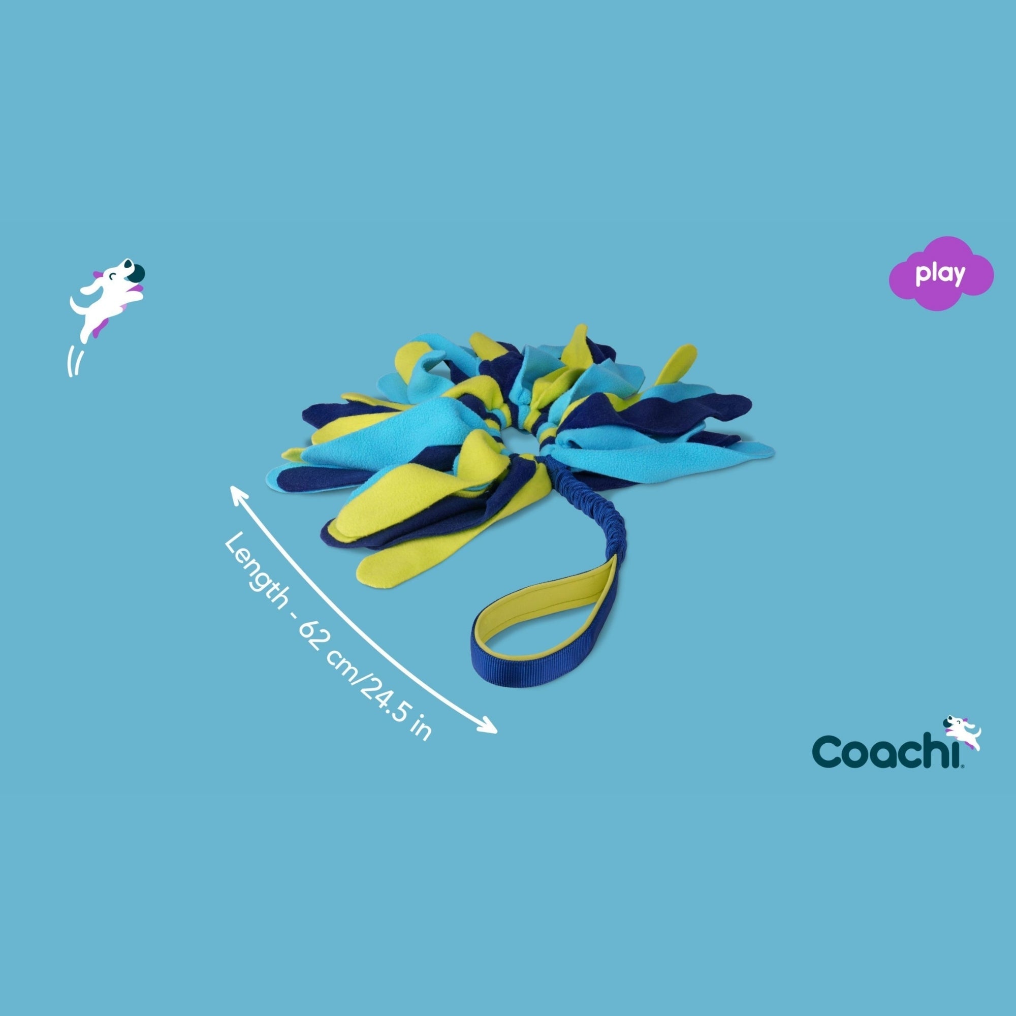 Coachi Tuggi Elastic Spider Super Tough Tug Toy Lime/Navy Large