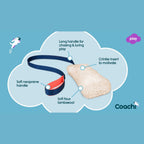 Coachi Chase & Crinkle Lambswool Play Toy Coral/Navy Large