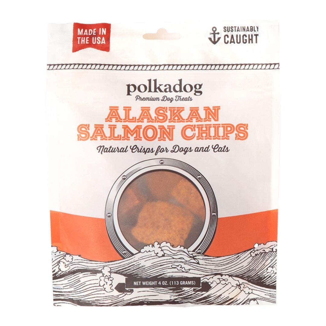 Polka Dog Salmon Chips Pouch 4oz.