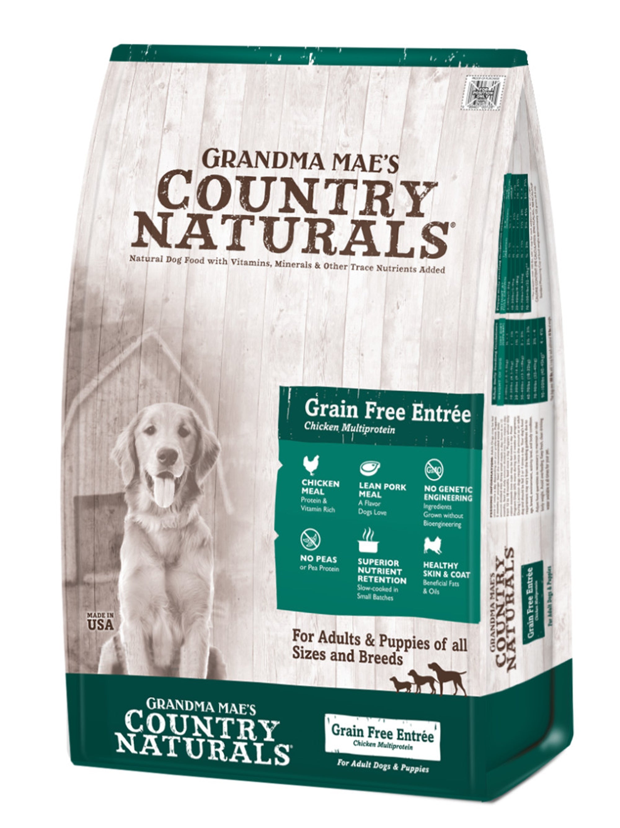 Grandma Mae's Country Naturals Premium All Natural Grain Free Dry Dog Food High-Protein Chicken 25lb