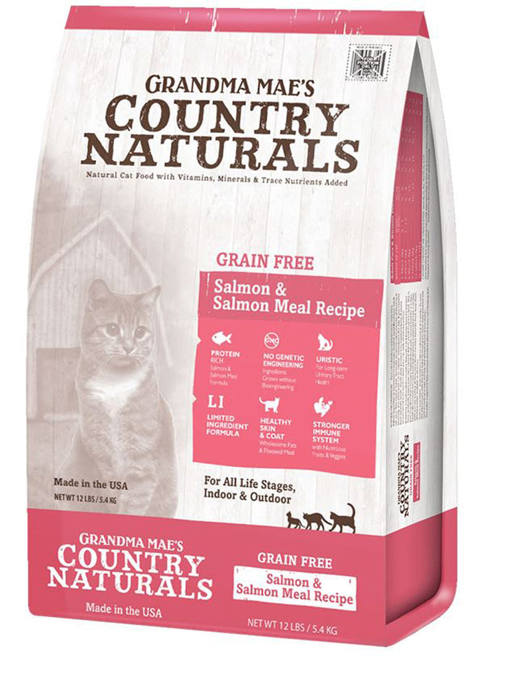 Grandma Mae's Country Naturals Grain Free Dry Cat Food Salmon 12lb