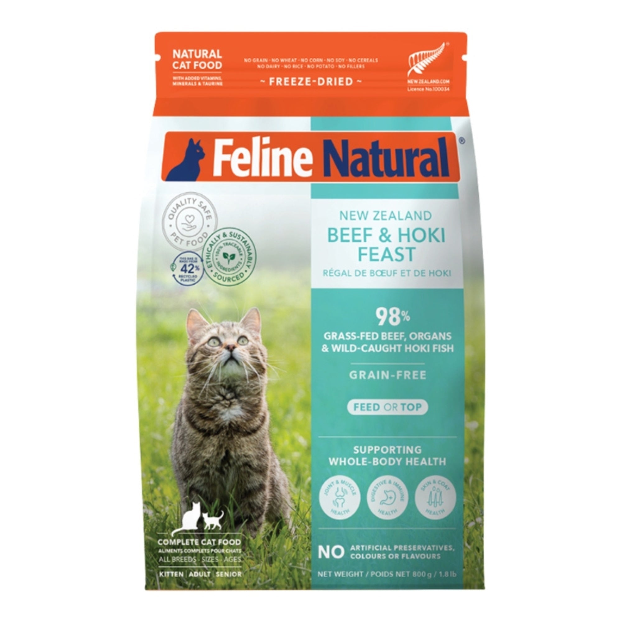 Feline Natural Cat Freeze Dried Beef & Hoki 1.8Lb