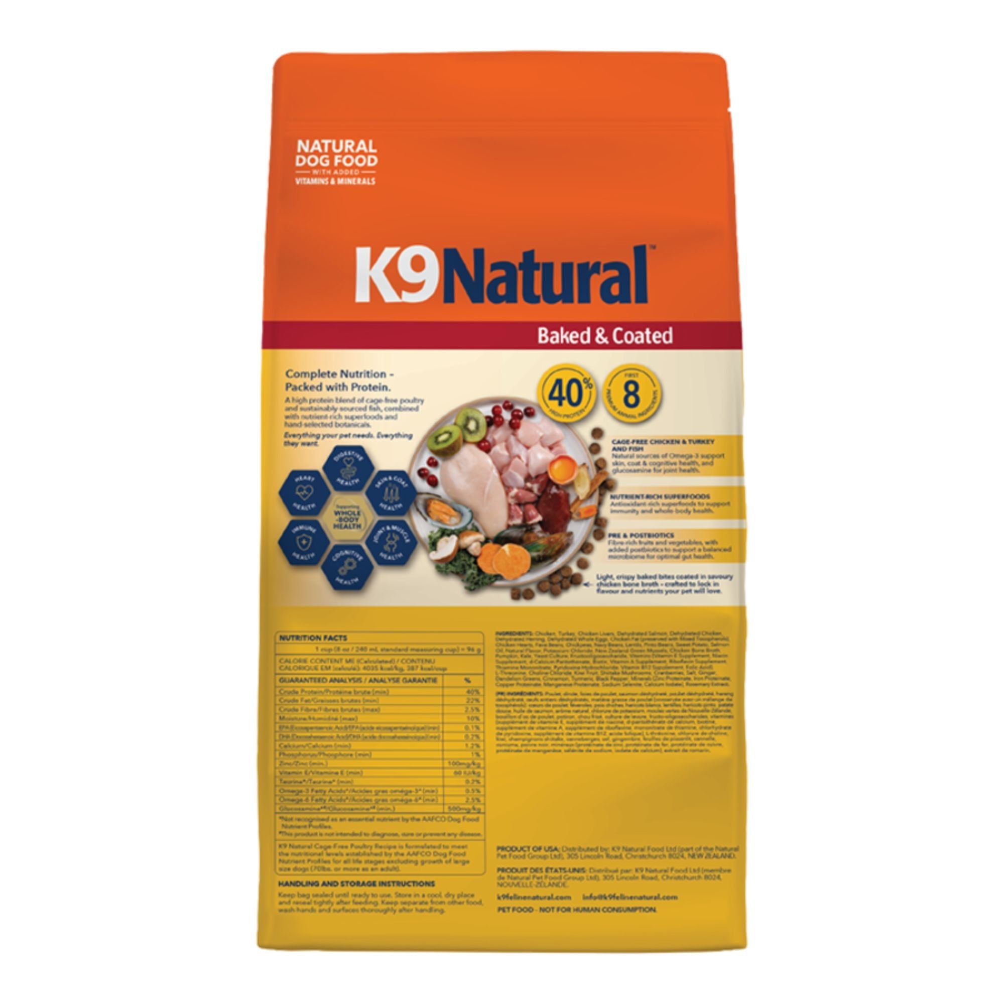 K9 Natural Dog Baked & Coated Cage Free Poultry Recipe 16Lbs