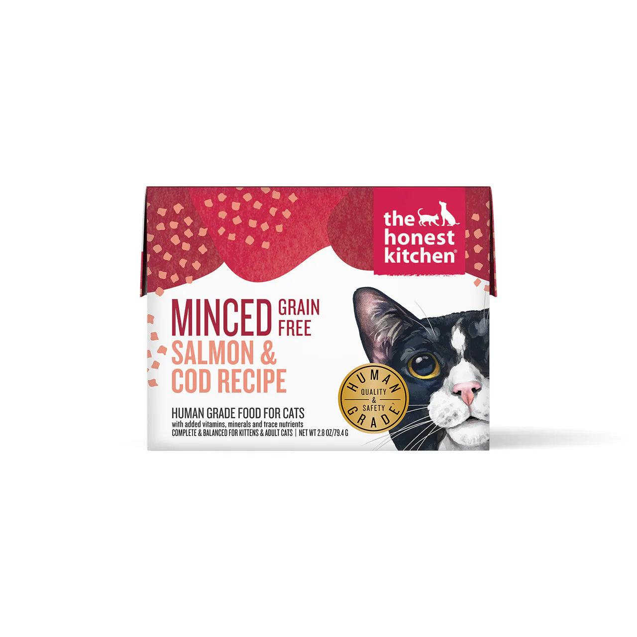 The Honest Kitchen Cat Grain Free Minced Salmon & Cod In Fish Broth Gravy 2.8oz. (Case of 12)