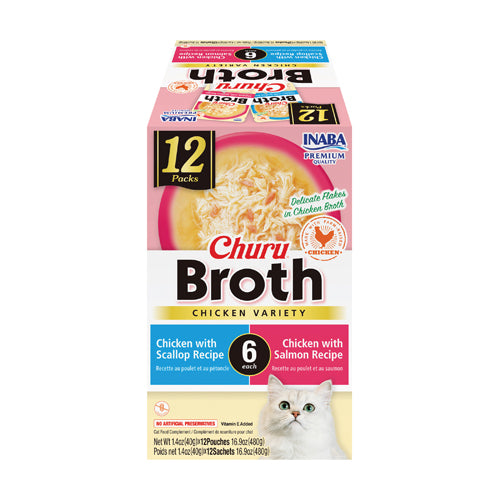 Inaba Churu Broth Variety Pack Chicken 16.8oz. 12 Pk