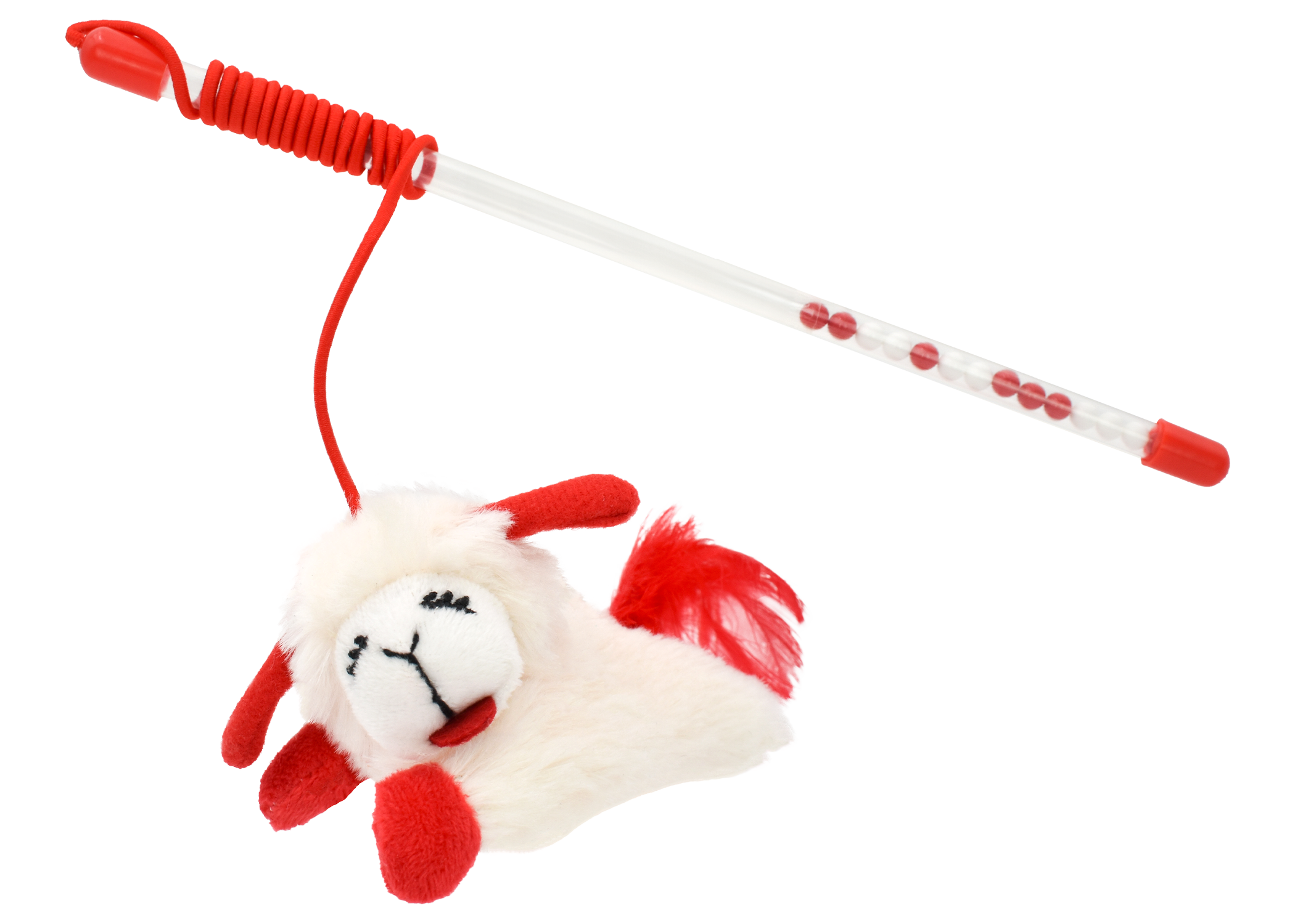 Multipet Lamb Chop® Cat Wand w/ Refillable Catnip 12"