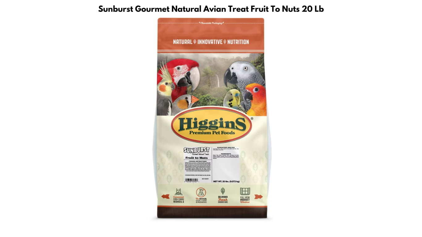 Sunburst Gourmet Natural Avian Treat Fruit To Nuts 20 Lb
