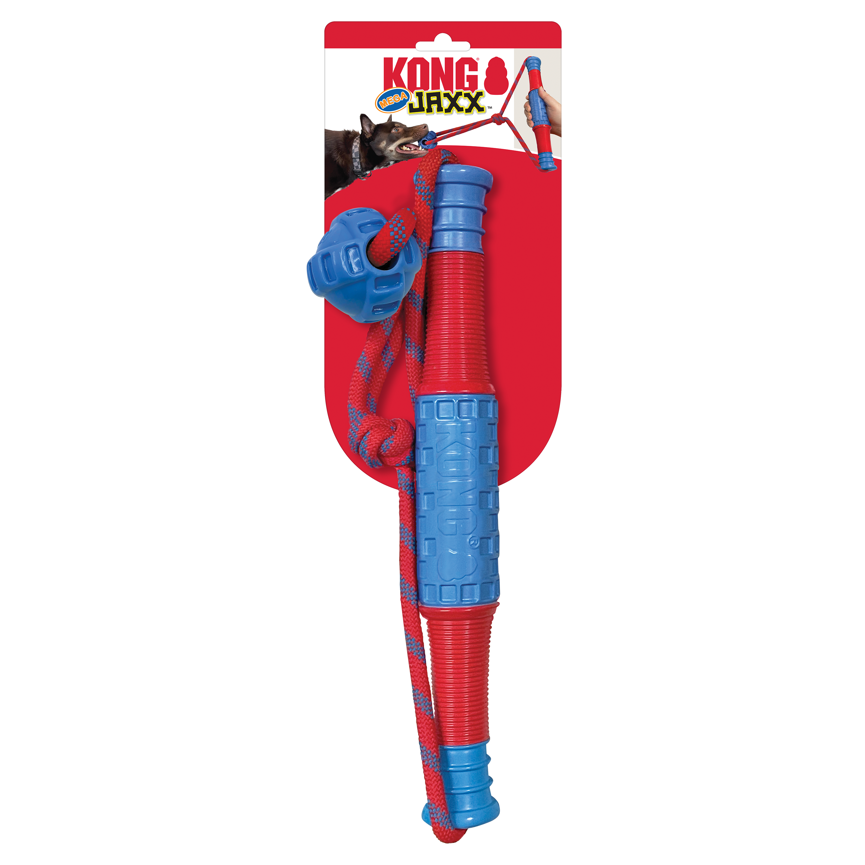 KONG Jaxx Mega Tug Dog Toy Blue & Red 1ea/One Size