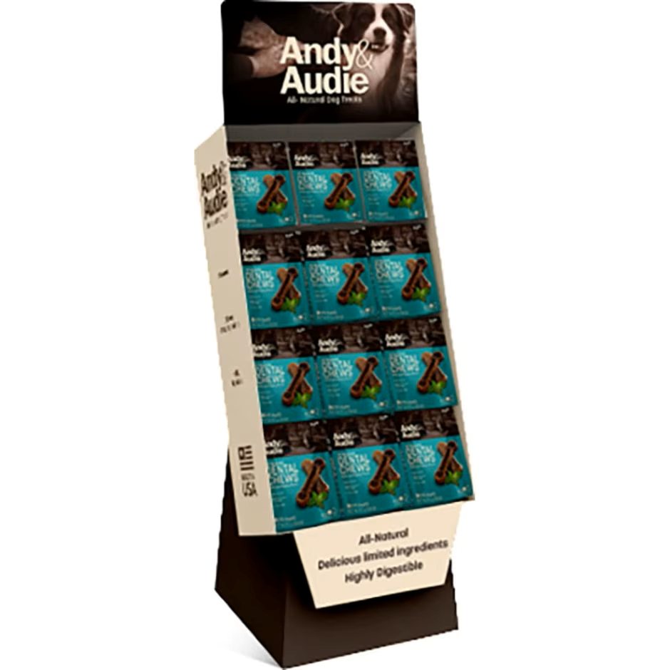 Andy & Audie Dental Chews For Dogs Display Mint 24Pc