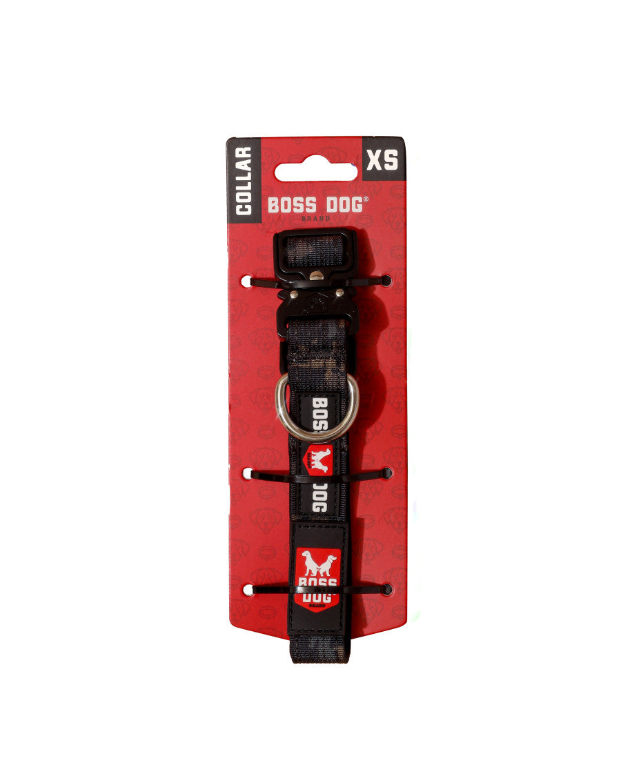 Boss Dog Tactical Adjustable Dog Collar Black Camo, 1ea/XS, 11-14in.