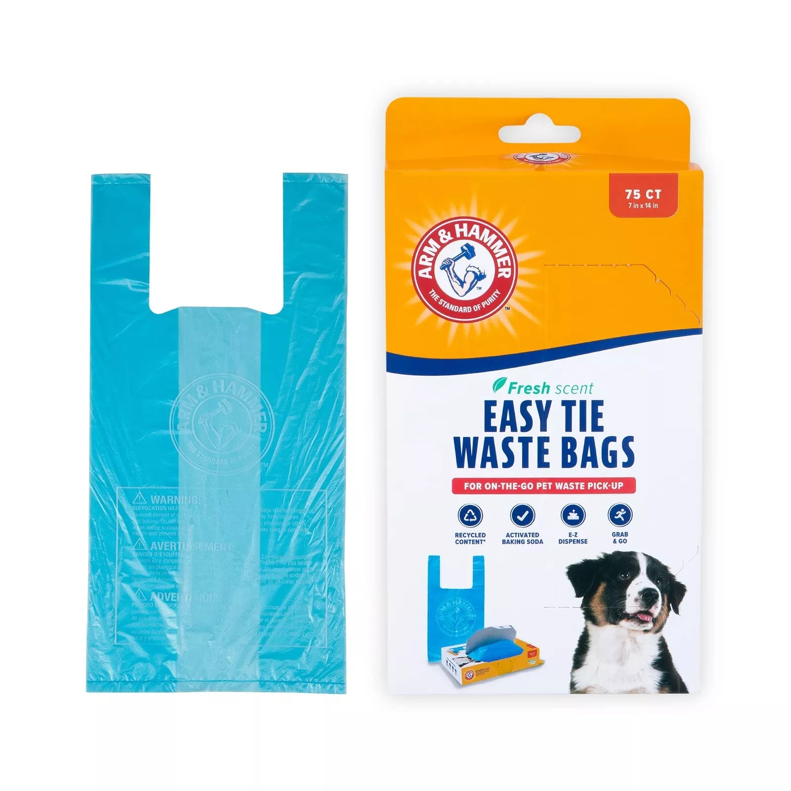 Arm & Hammer Easy-Tie Waste Bags Blue 1ea/75 ct